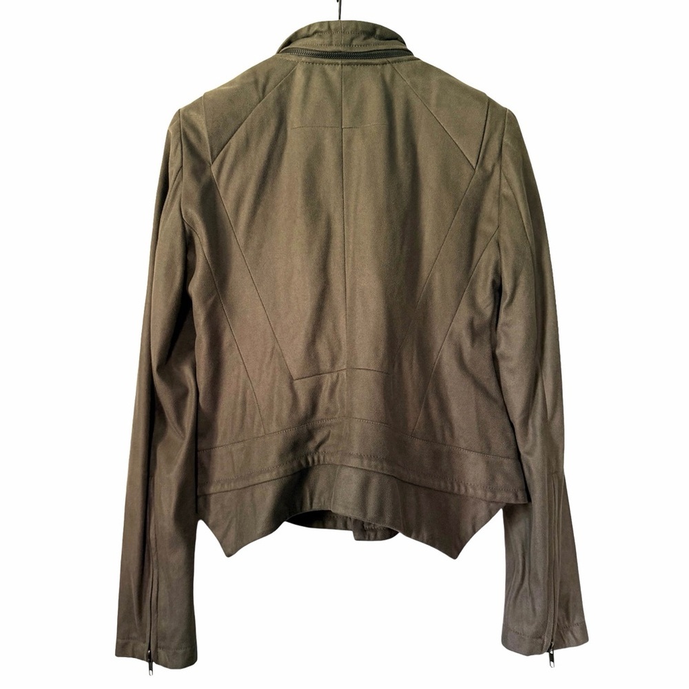 Ark & Co Asymmetrical Zip Faux Suede Moto Jacket Size Medium - Picture 2 of 3
